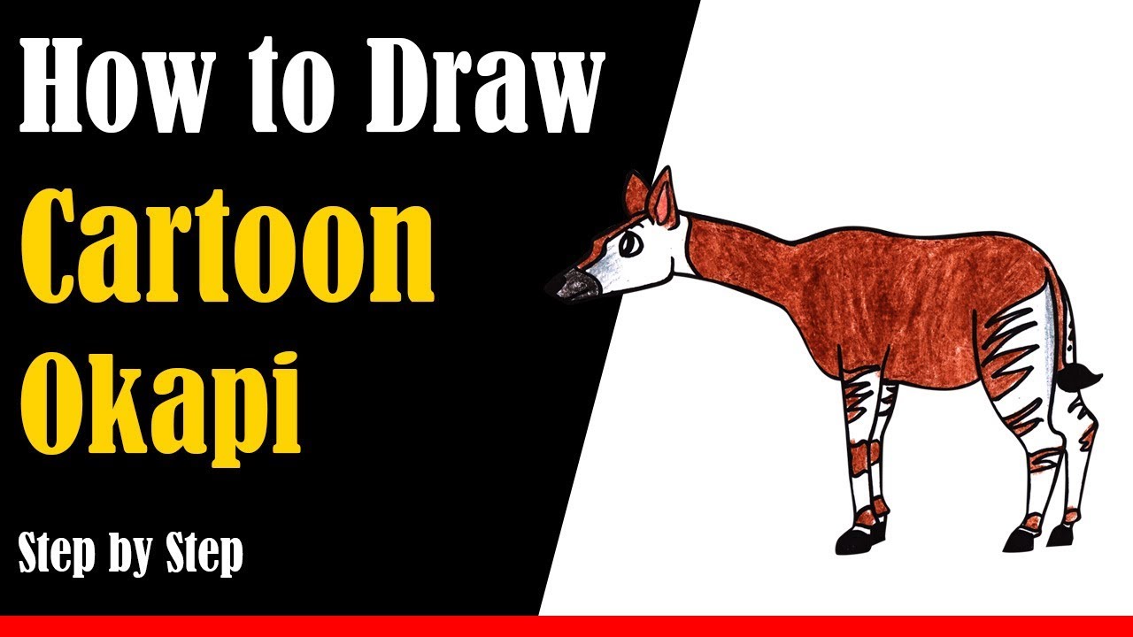 How to Draw a Cartoon Okapi Step by Step - very easy