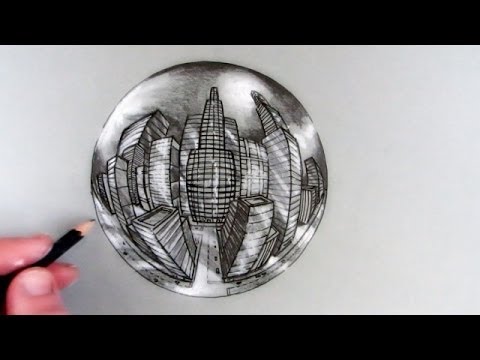How to Draw a City in 5-Point Perspective in a Crystal Ball