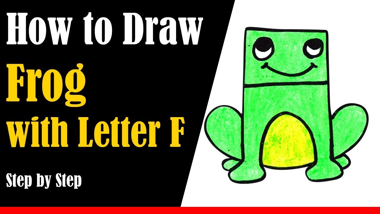 How to Draw a Frog from Letter F Step by Step - very easy