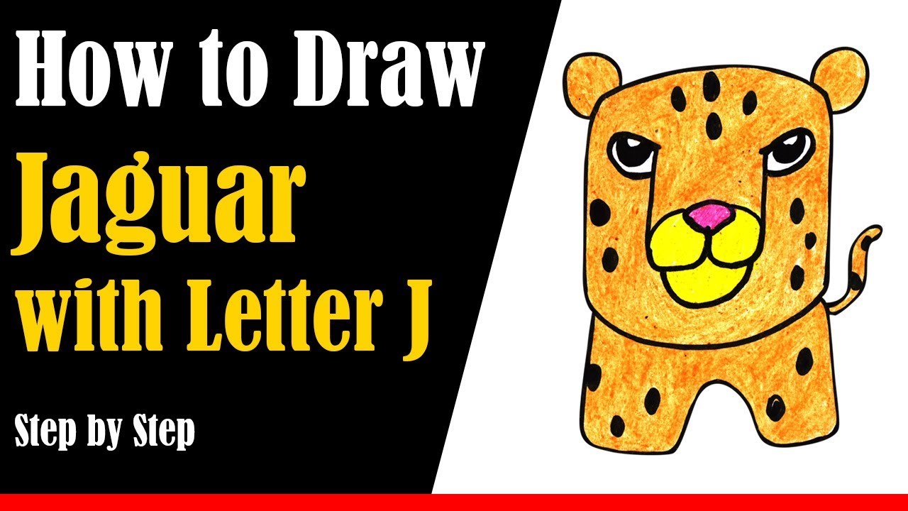 How to Draw a Jaguar from Letter J Step by Step - very easy