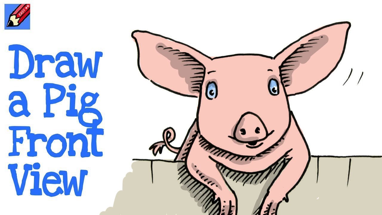How to Draw a Pig Front View Real easy - Chinese New Year 2019