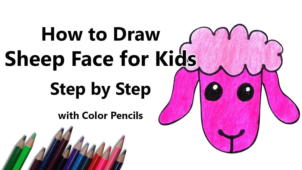 How to Draw a Sheep Face for Kids Step by Step - very easy