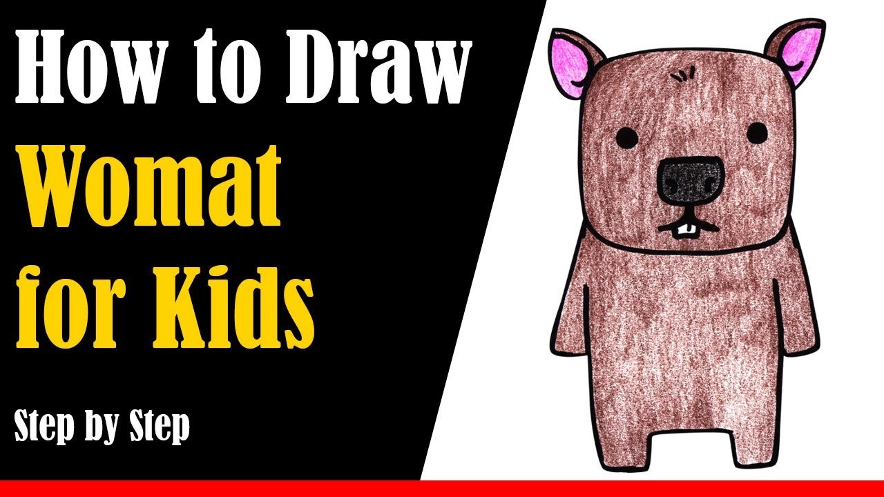How to Draw a Wombat for Kids Step by Step - very easy
