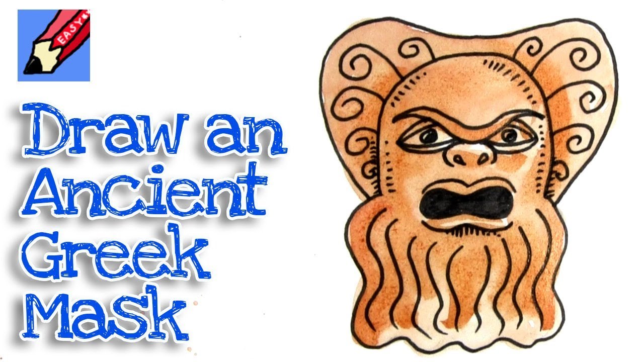 How to Draw an Ancient Greek Theatre Mask Real Easy