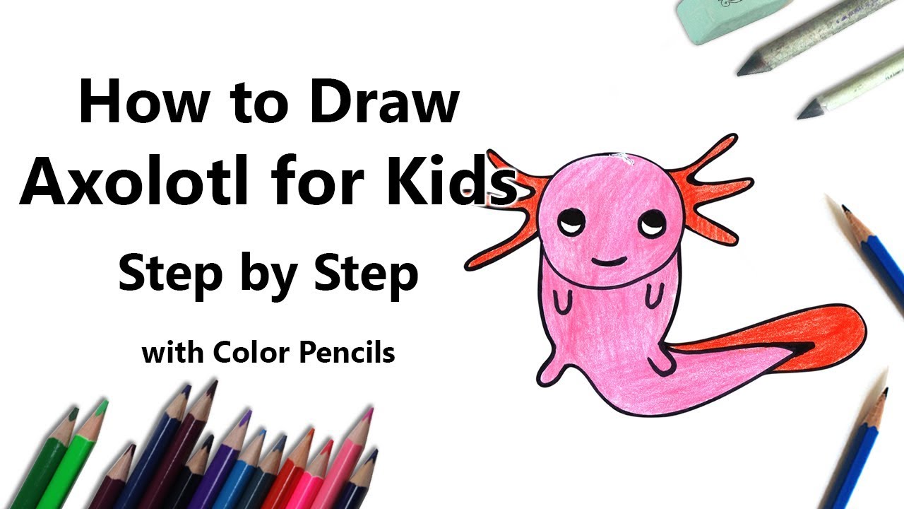 How to Draw an Axolotl for Kids - Step by Step