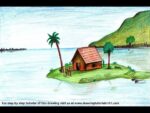 How to Draw an Island Scenery Step by Step