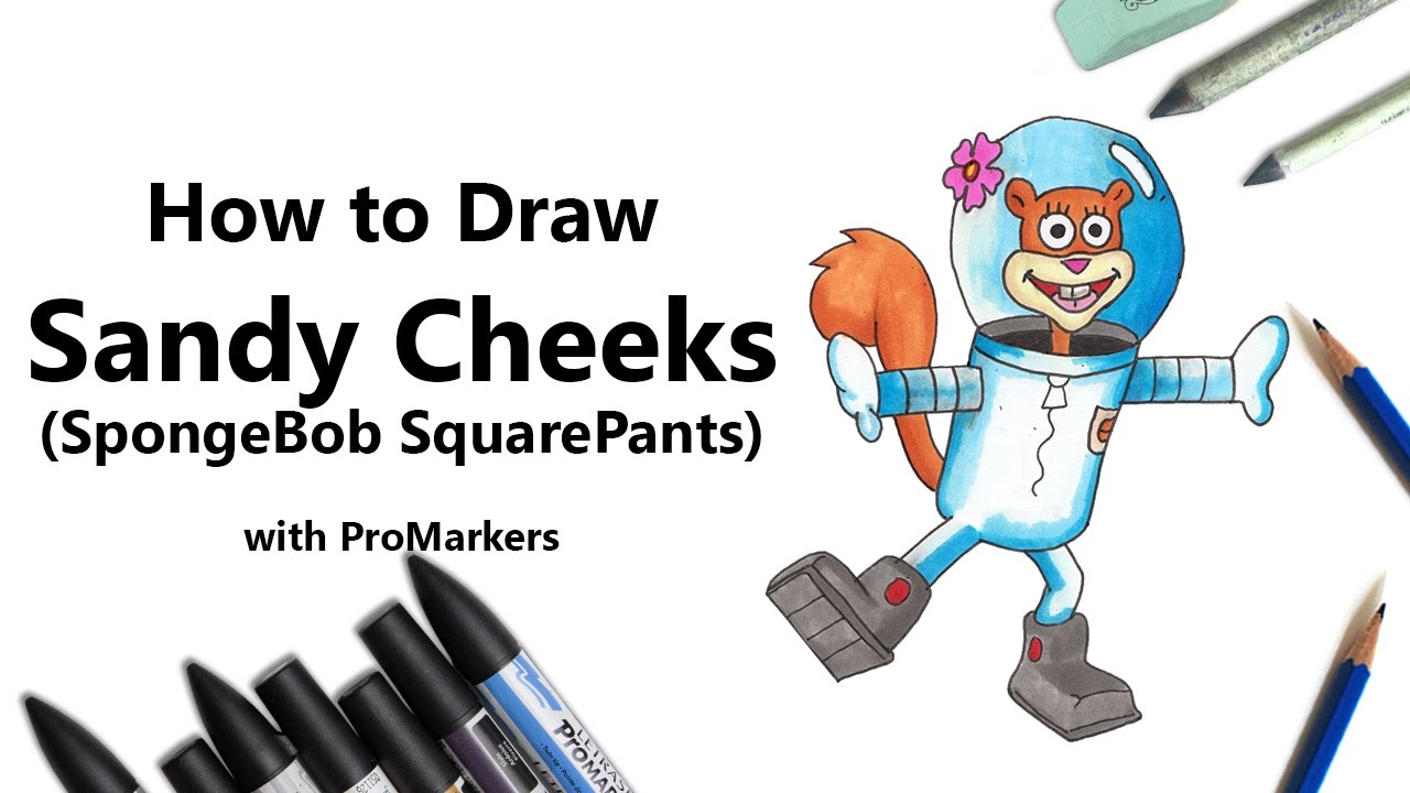 How to Draw and Color Sandy Cheeks from SpongeBob SquarePants with ProMarkers [Speed Drawing]