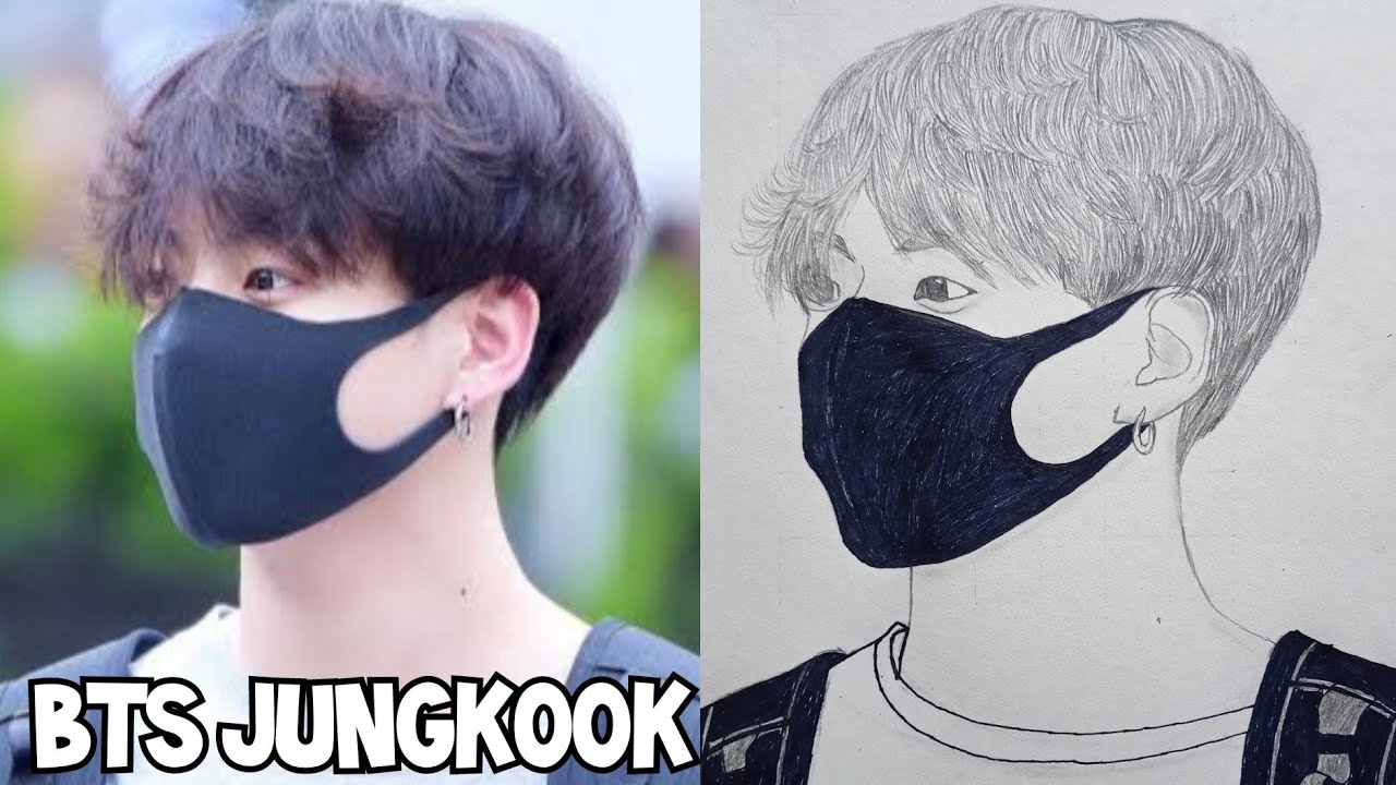 How to draw BTS Jungkook|BTS Member Pencil Sketch|Jungkook Sketch step by step for beginners|정국