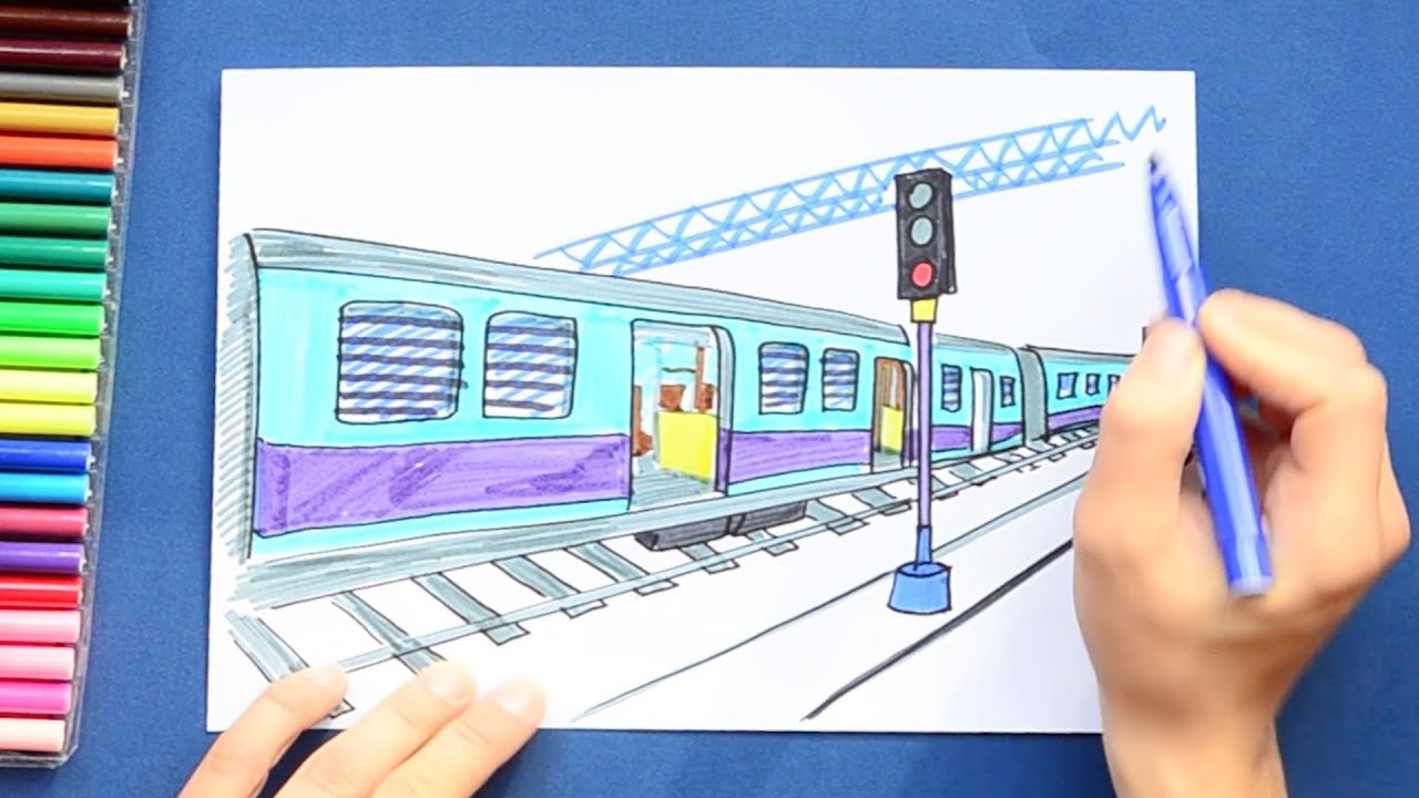 How to draw Mumbai Local Train (My Mumbai)