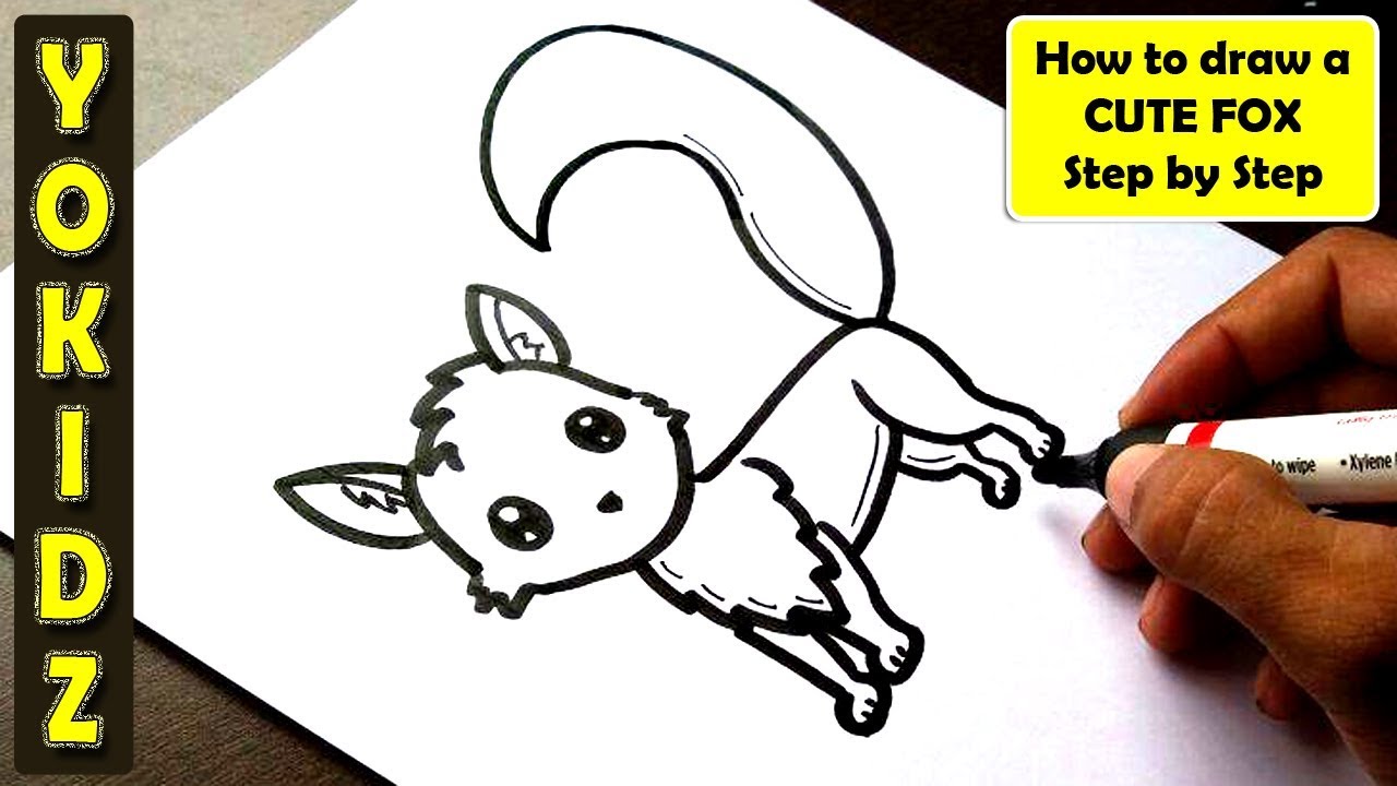 How to draw a CUTE FOX step by step
