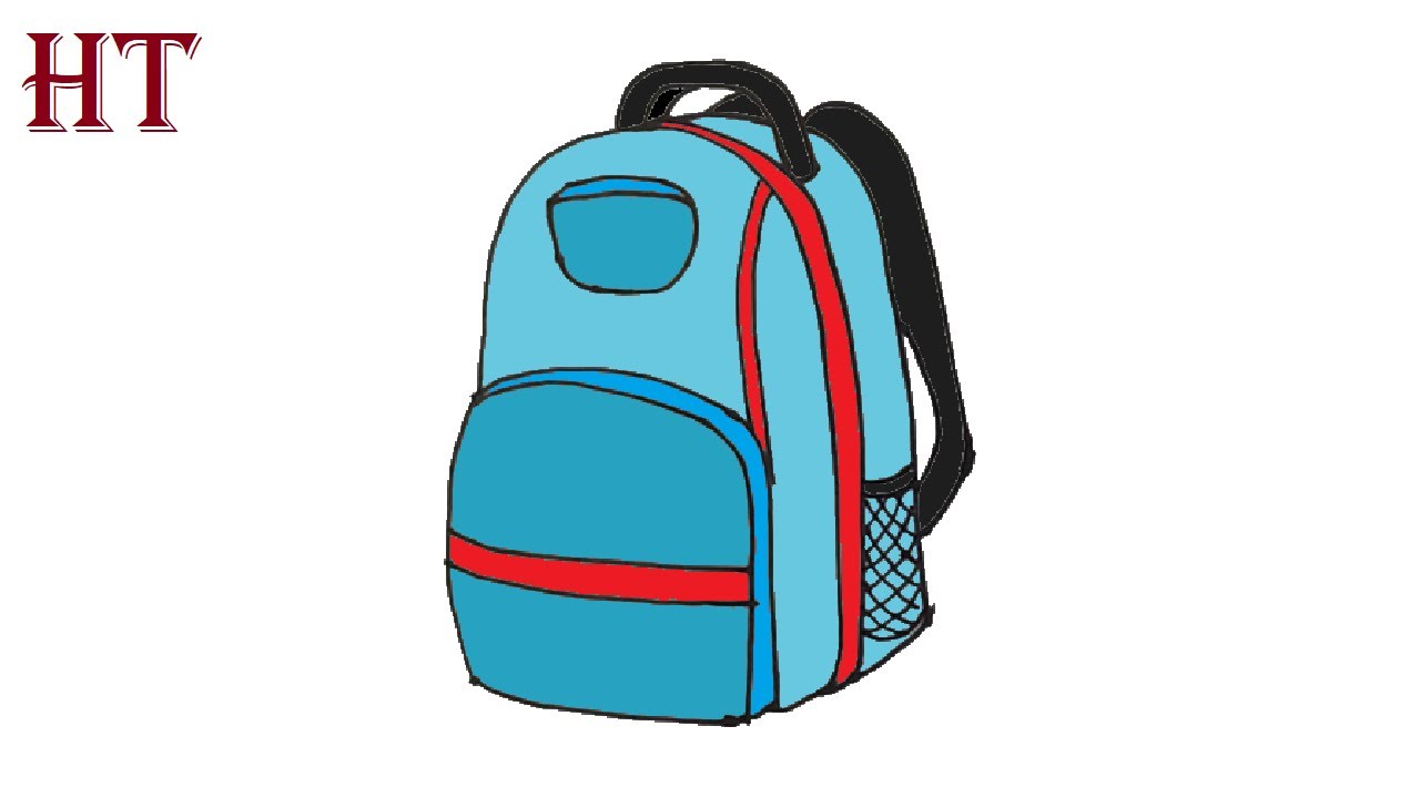 How to draw a School Bag easy for beginners
