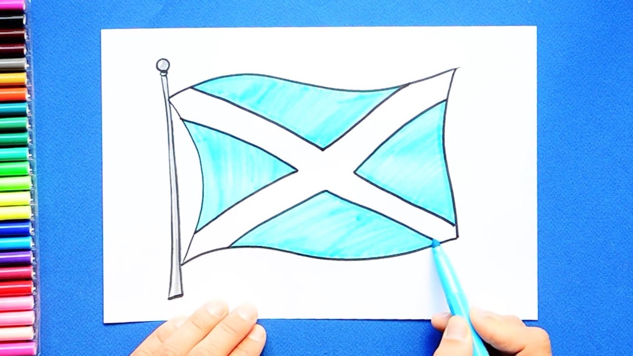 How to draw the flag of Scotland