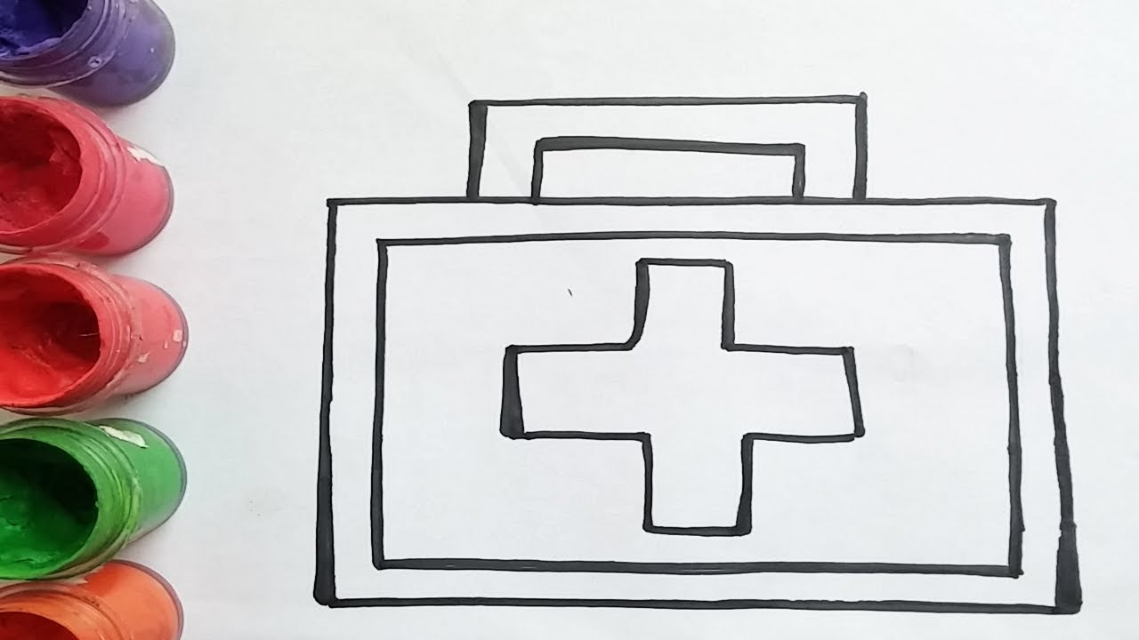 Learn how to draw first aid box| Medical box drawing for beginners.