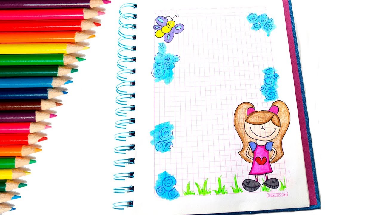 MÁRGENES para CUADERNOS |Ideas para marcar cuadernos | Bordes y Recuadros Bonitos para niñas- Yaye