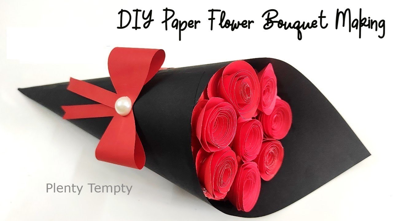 Paper Flower Bouquet / Wedding Anniversary Gift Ideas 2021/ DIY Flower Bouquet Craft / Birthday Gift