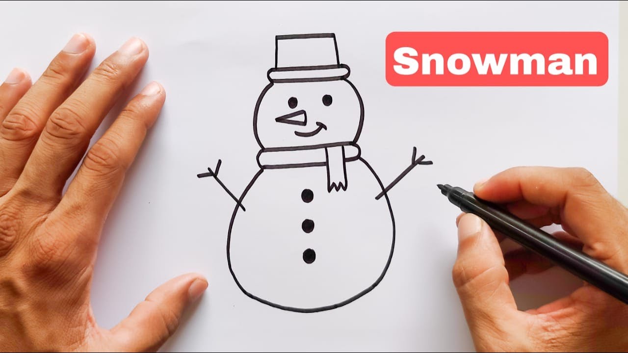 Snowman Drawing Easy