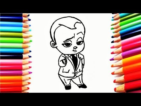 Un Jefe en Pañales -Como Dibujar y Colorear a Bebe Jefaso -  How to draw Boss Baby
