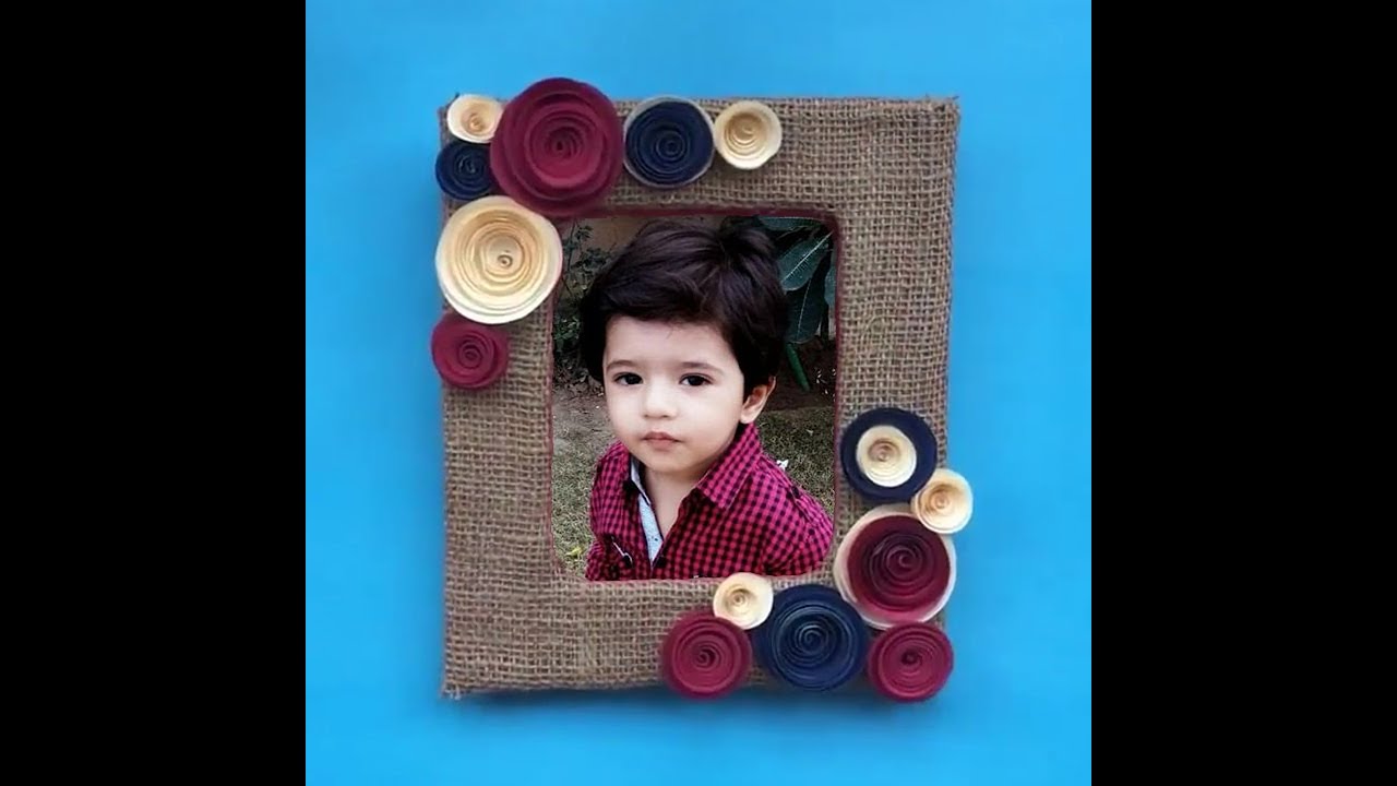Unique Photo Frame Making with Jute | Photo Frame Making at Home | #Photoframe​ | #Shorts