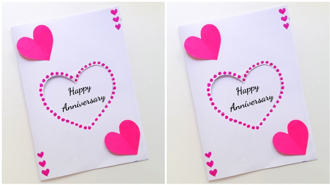 white-paper-anniversary-greeting-card-2022-how-to-make-anniversary-card-for-parents-diy-card