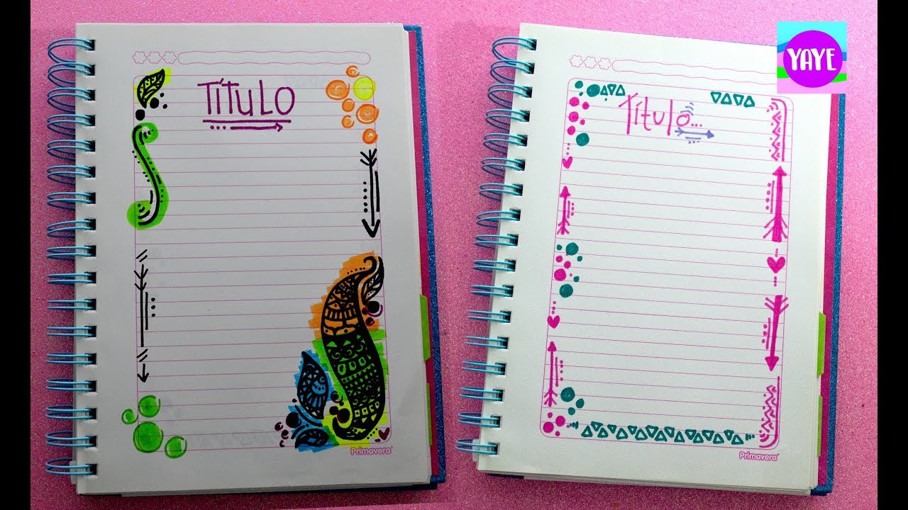ideas para decorar los bordes de los cuadernos - Yaye
