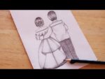 วาดรูปคู่รัก น่ารักง่ายๆ/วาดรูปคู่/วาดรูปคู่รักน่ารัก|How to draw Romantic Couple with Pencil sketch
