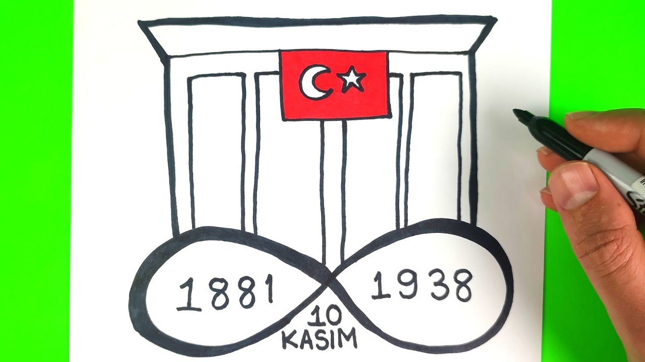 10 Kasım Resmi, 10 Kasım Resmi Çizimi, 10 Kasım Atatürk'ü Anma Günü Resmi Çizimi, Anıtkabir Resmi