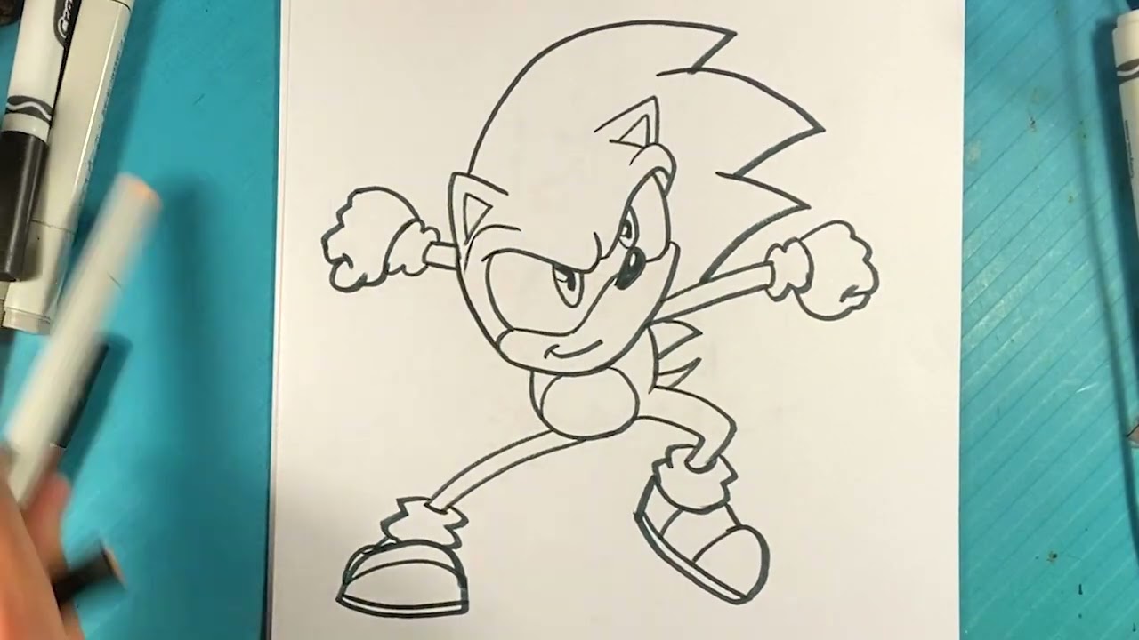 EASY How to Draw SONIC the HEDGEHOG RUNNING