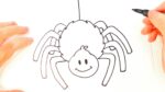 How to draw a Spider | Spider Easy Draw Tutorial