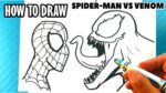 AMAZING How to Draw SPIDER-MAN VS VENOM