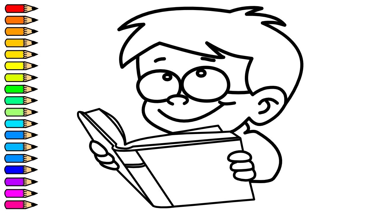 Como dibujar a un NIÑO CON LIBRO // dibujos para los niños // How to draw a BOY WITH BOOK