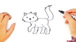 Como dibujar un Gato para niños | Dibujo de Gato paso a paso