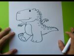 Como dibujar un dinosaurio paso a paso 2 | How to draw a dinosaur 2