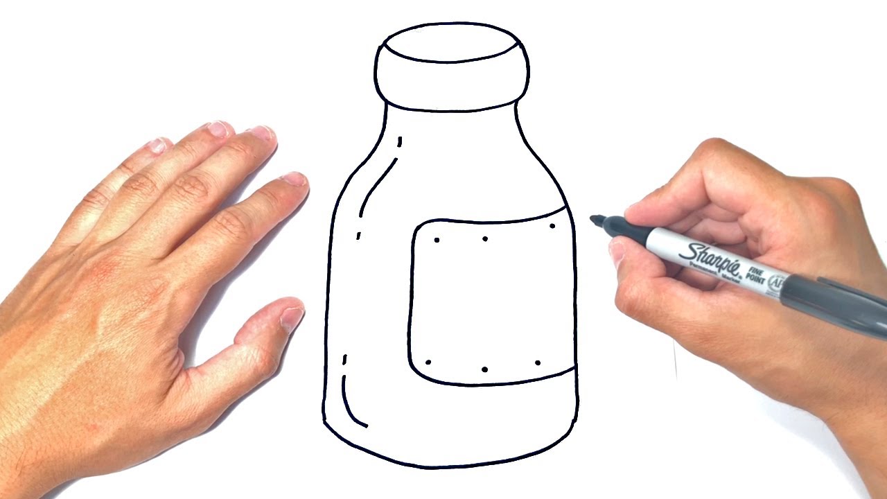 Cómo dibujar una Botella Paso a Paso