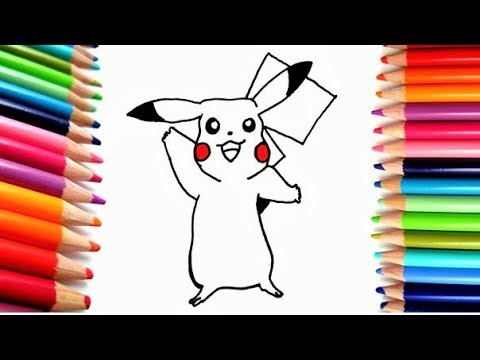 Dibuja y colorea Pikachu de Pokemon / Dibujos para niños