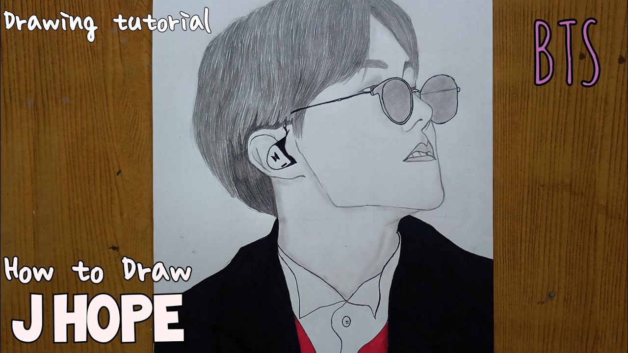 Dibujando J-Hope de BTS | Cómo dibujar BTS Jhope | Jhope sketch fácil