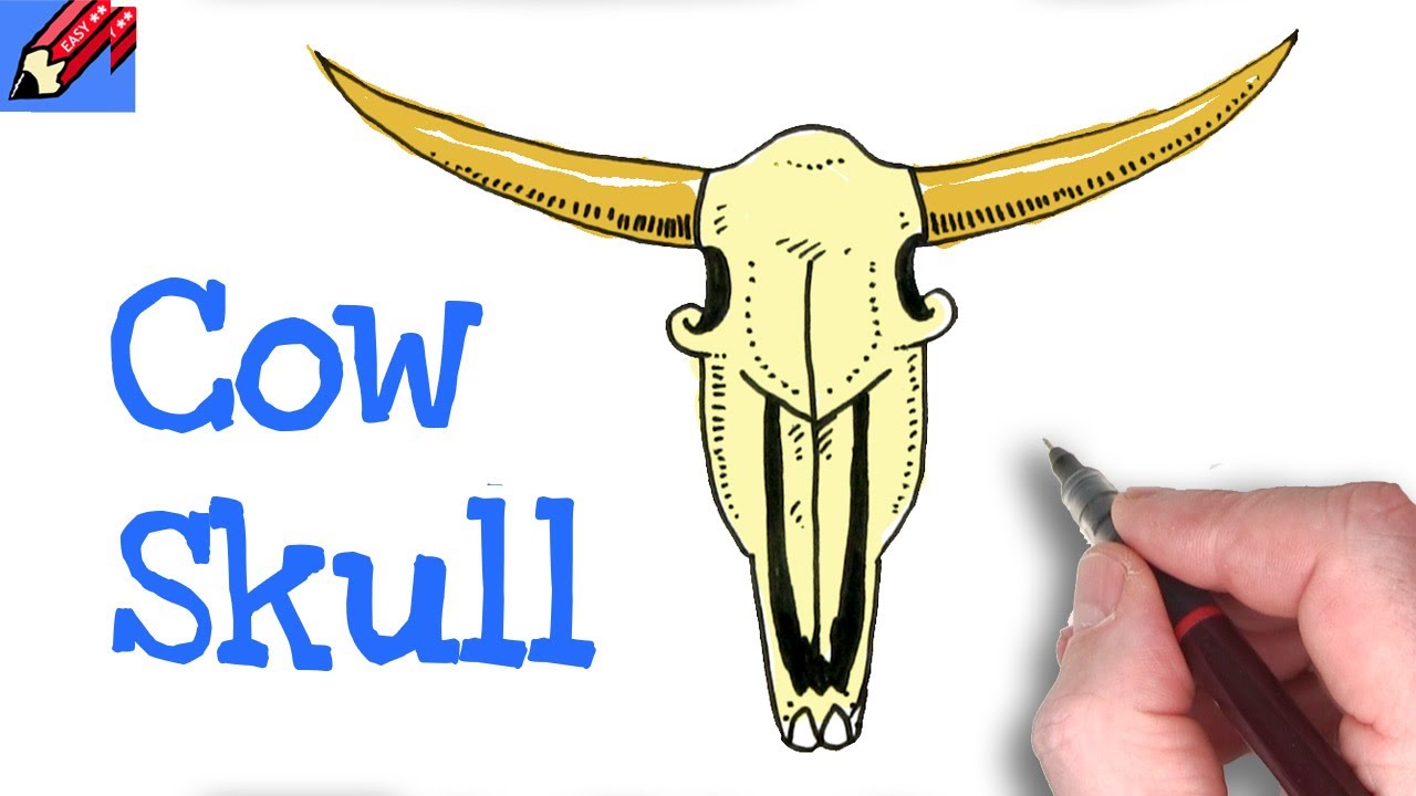 HOW TO DRAW A COW SKULL EASY | Step by Step