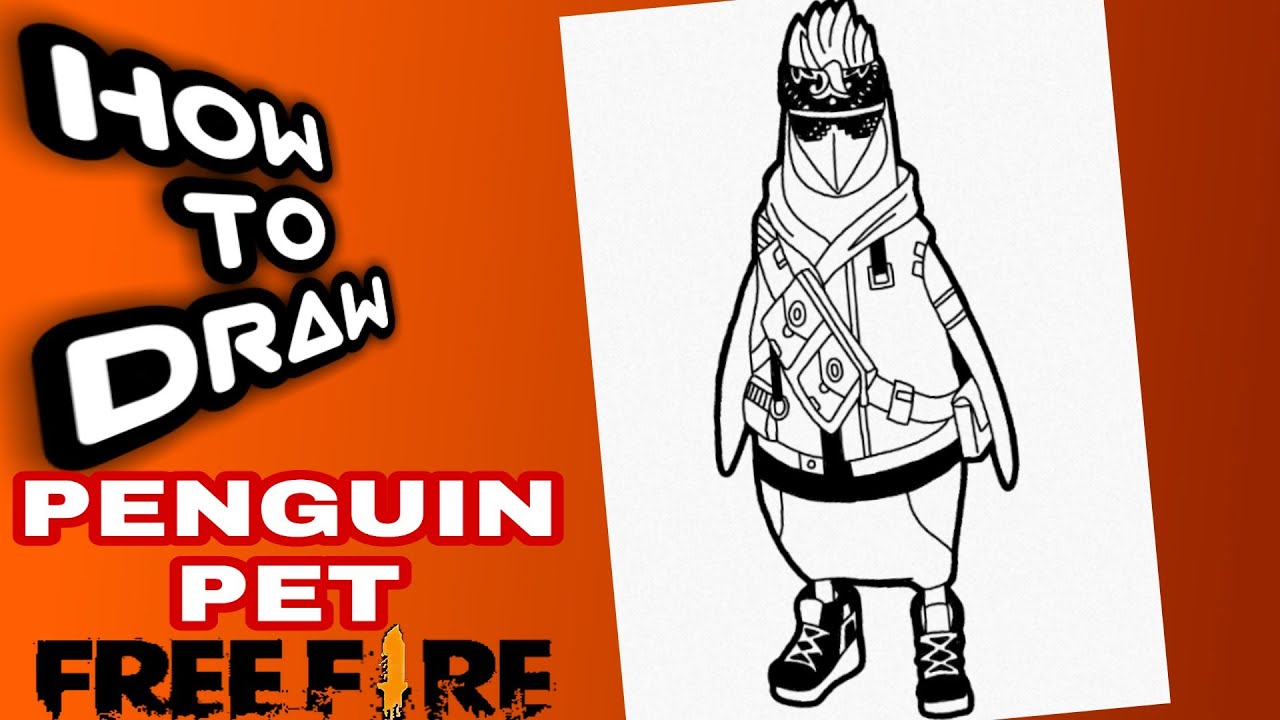 HOW TO DRAW FREE FIRE PENGUIN PET | FREE FIRE DRAWINGS | como dibujar a dom pisante de free fire