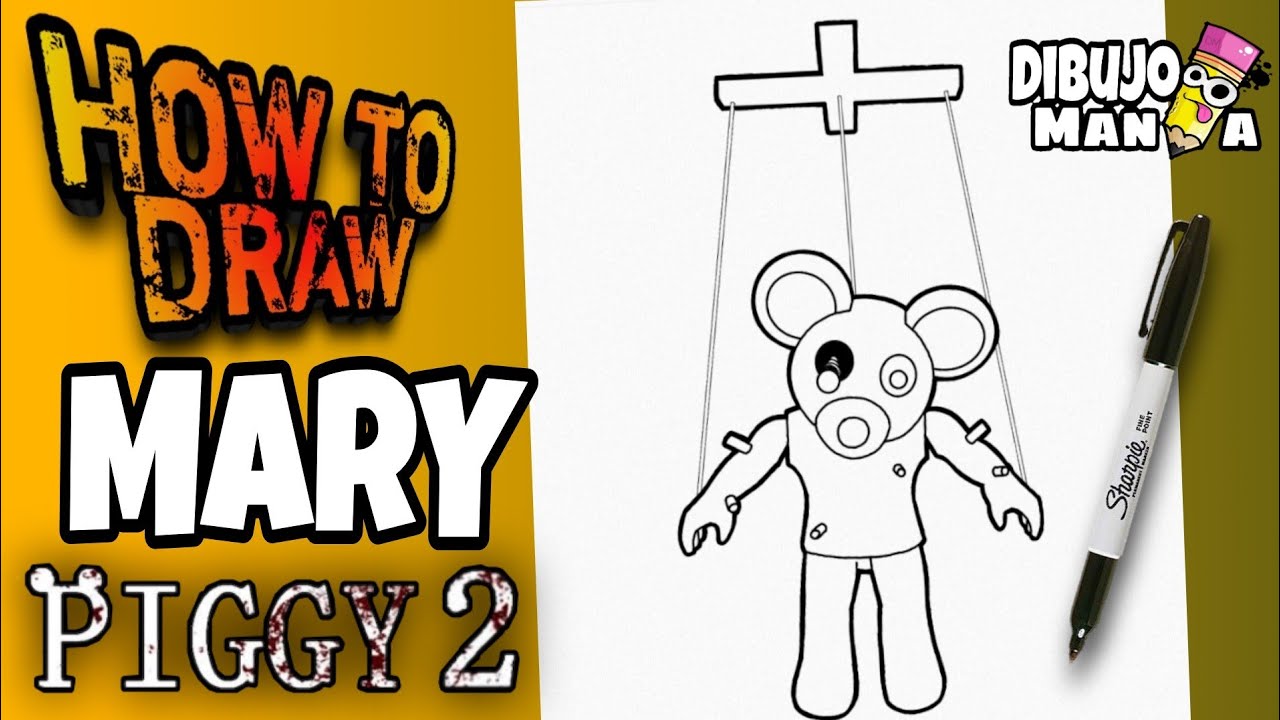HOW TO DRAW MARY FROM PIGGY BOOK 2 | EASY | STEP BY STEP | como dibujar a mary de piggy book 2