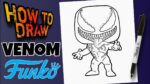 HOW TO DRAW VENOM FUNKO | EASY | STEP BY STEP | como dibujar a venom funko pop | fácil | paso a paso