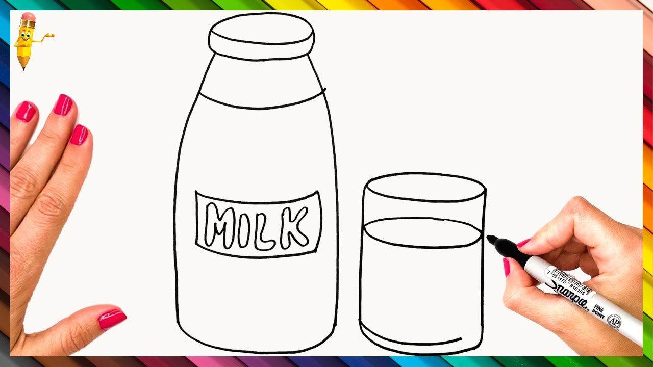 How To Draw A Bottle of Milk Step By Step  Bottle of Milk Drawing