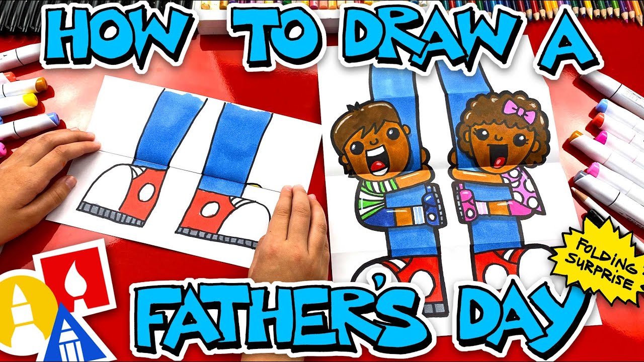 How To Draw A Funny Fathers Day Folding Surprise