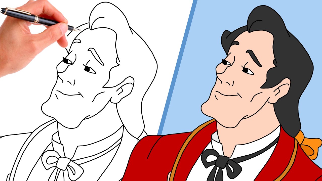 How To Draw GASTON FROM BEAUTY AND THE BEAST | SUPER EASY DISNEY DRAWING