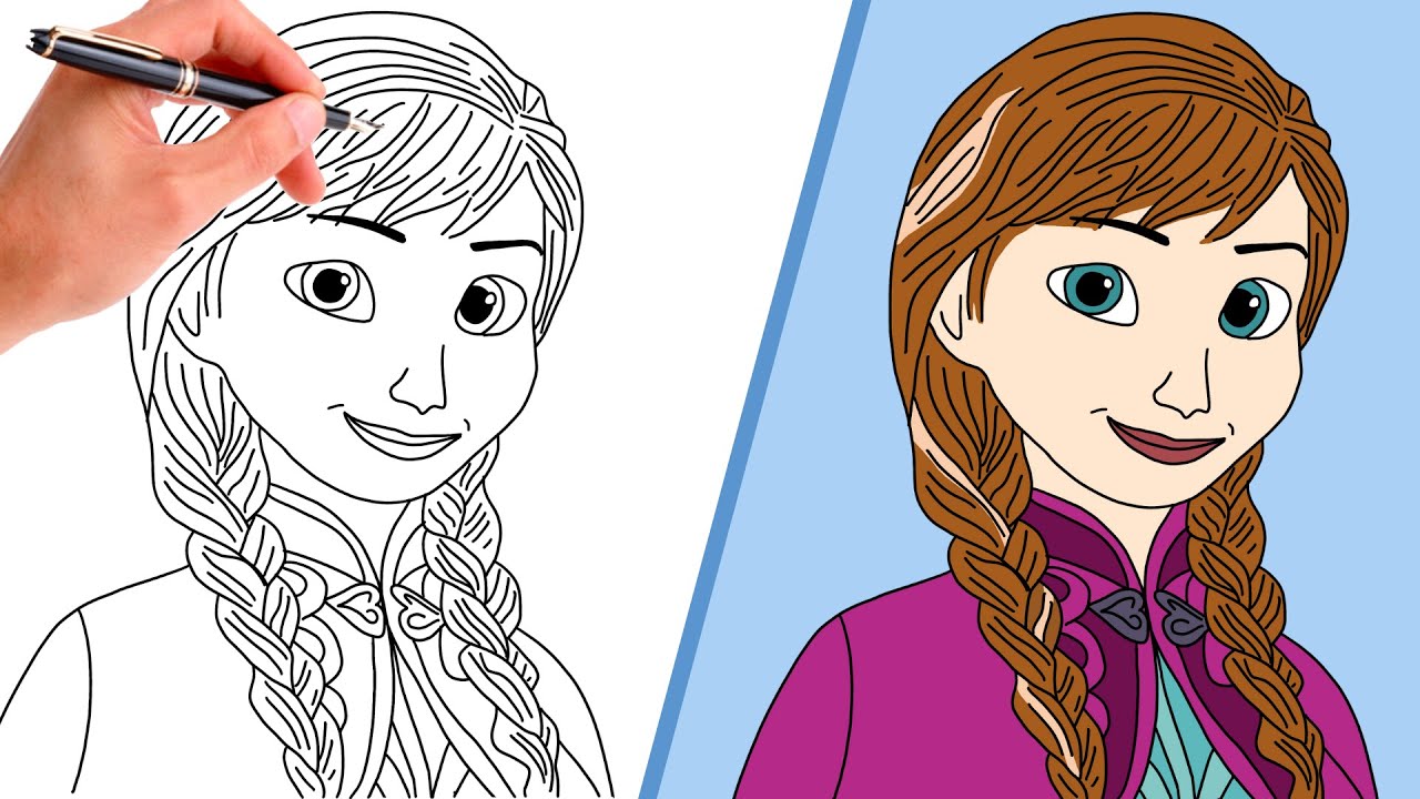 How To Draw PRINCESS ANNA FROM FROZEN EASY!