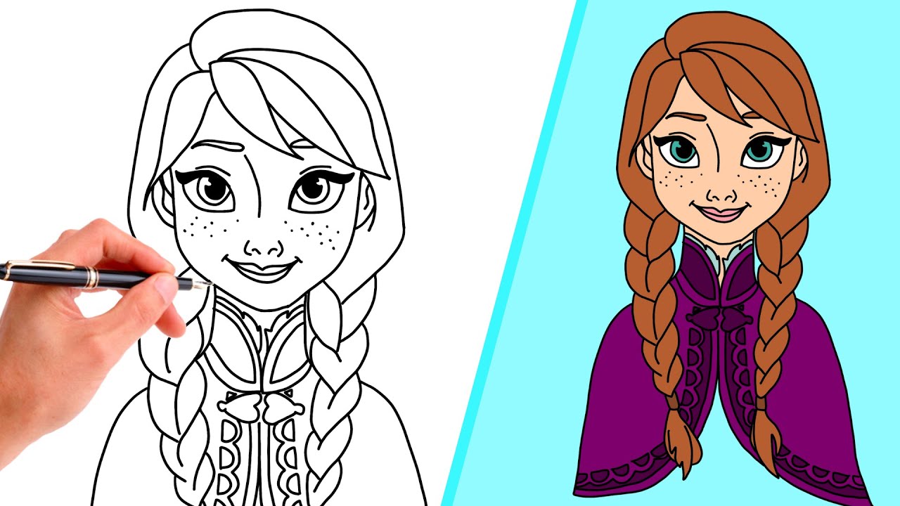How To Draw PRINCESS ANNA FROM FROZEN // Step-By-Step