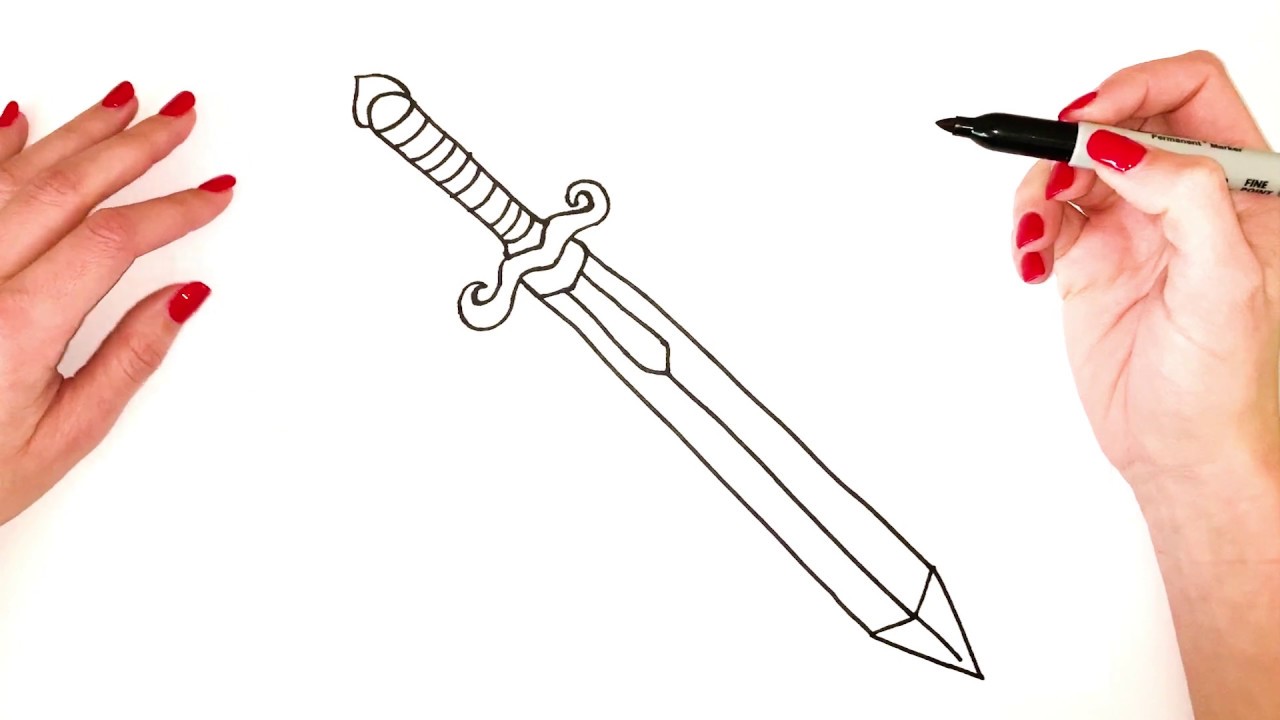 How To Draw Sword Step By Step - Sword Drawing EASY - Drawing Tutorials