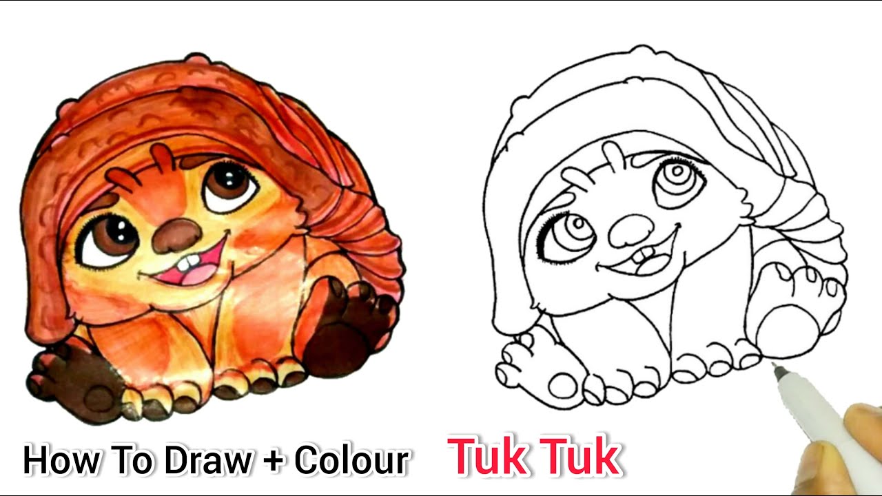 How To Draw Tuk Tuk From Raya and The Last Dragon Movie  | Disney Drawing 2021
