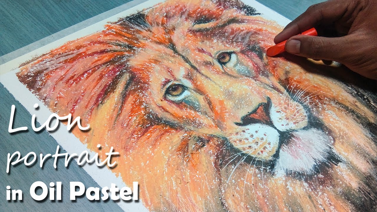 How to Draw A Lion Portrait in Oil Pastel