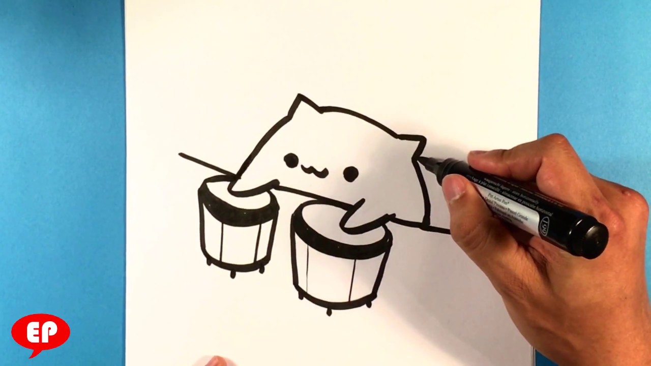How to Draw Bongo Cat - easy Pictures to Draw