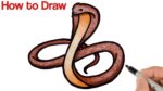 How to Draw Cobra Snake | Easy Animals Drawings