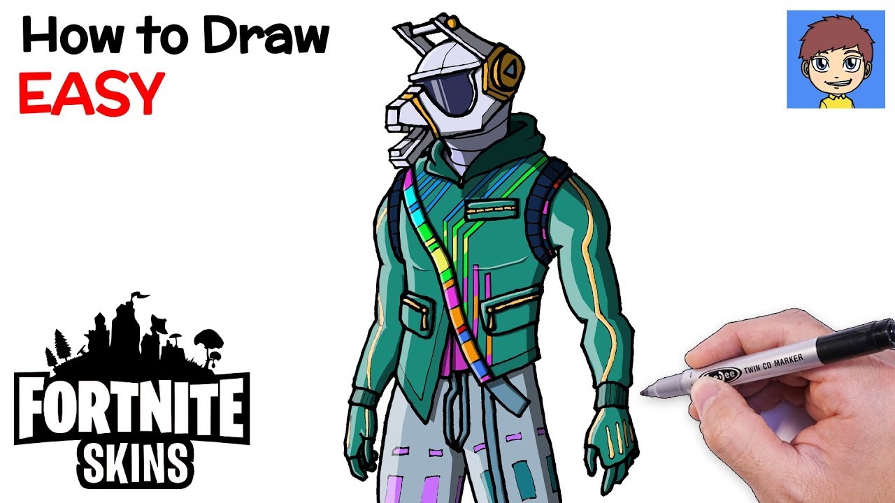 How to Draw Fortnite DJ Yonder Step by Step - Fortnite Skins Drawing